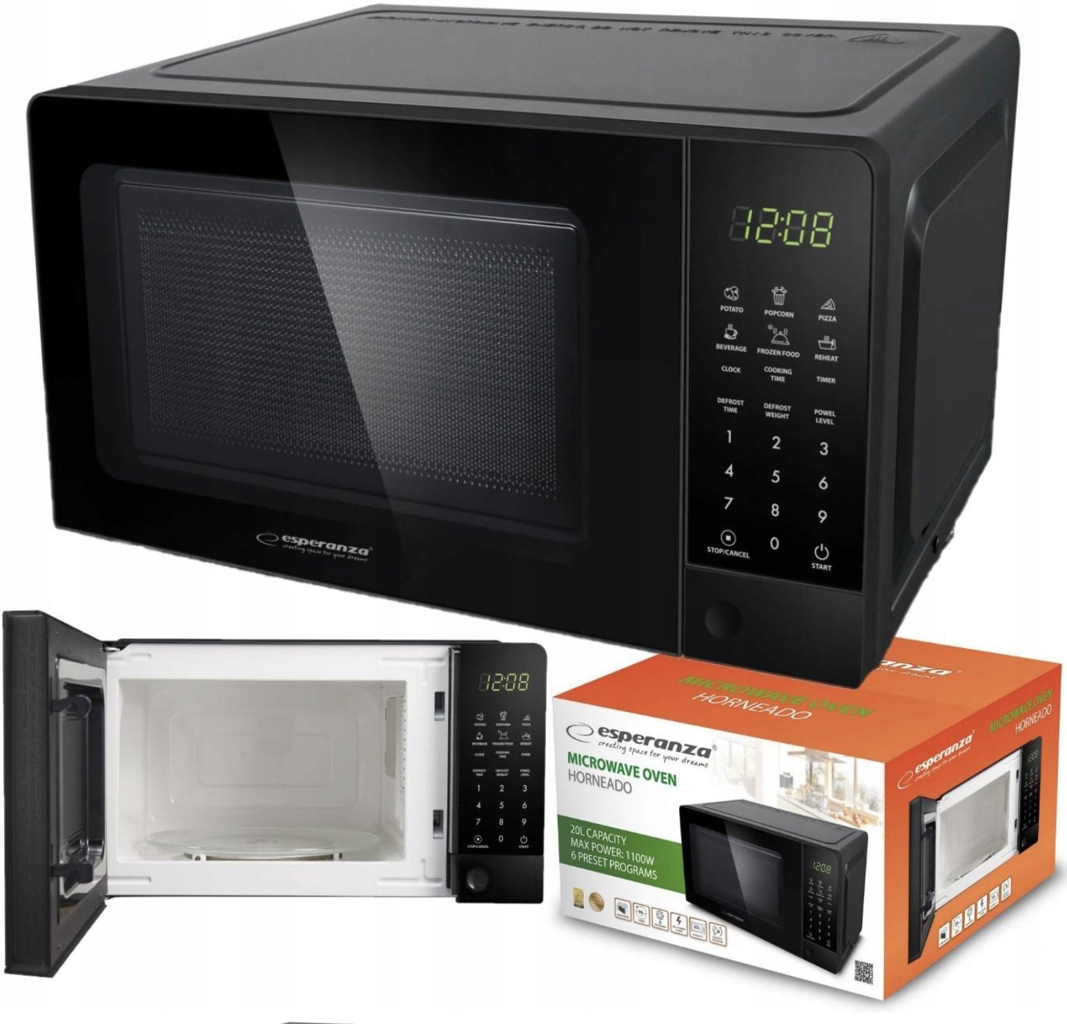 Freestanding microwave oven Esperanza Horneado 20L 700W