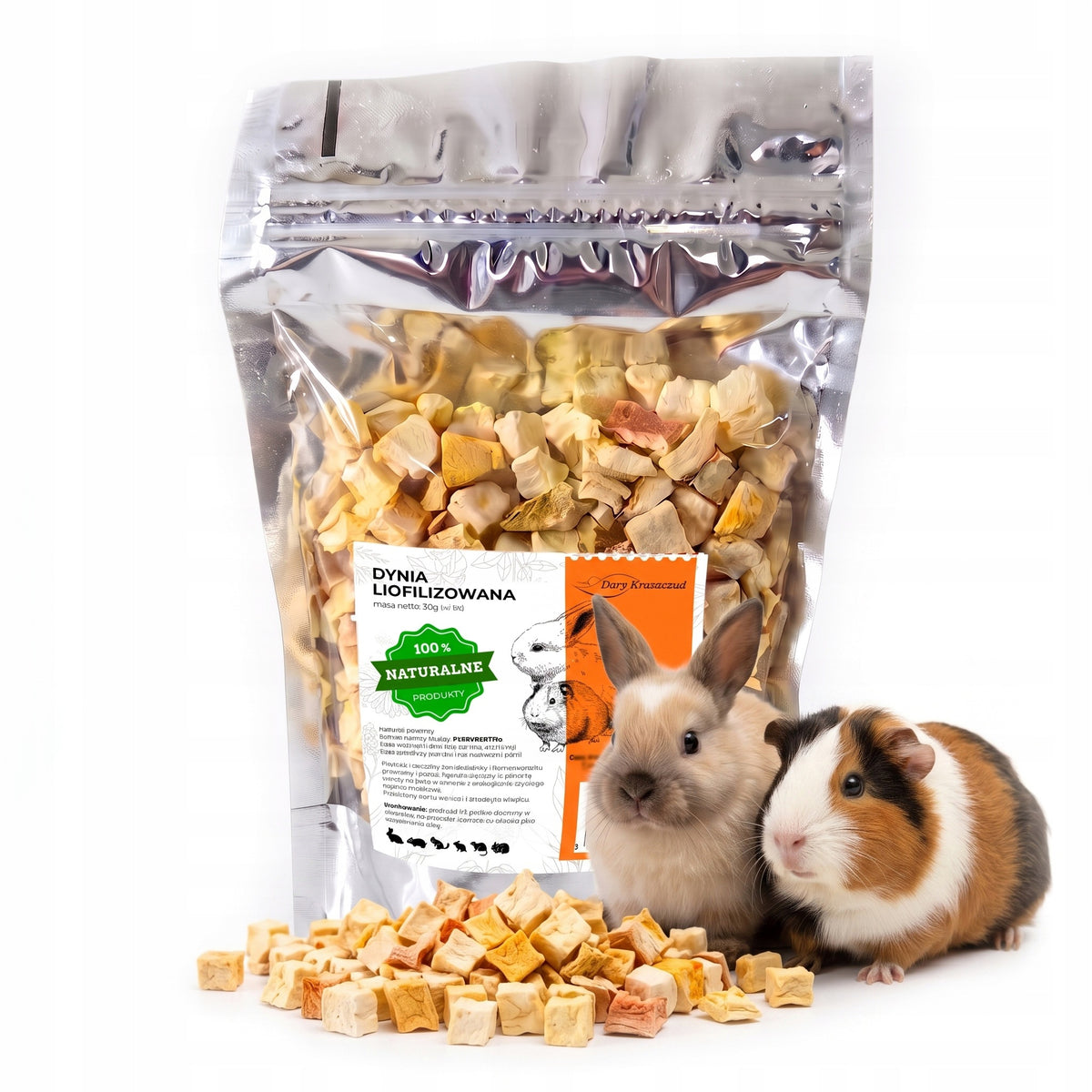 Freeze-Dried Pumpkin for Rabbits and Rodents Natural Treat - 30 g