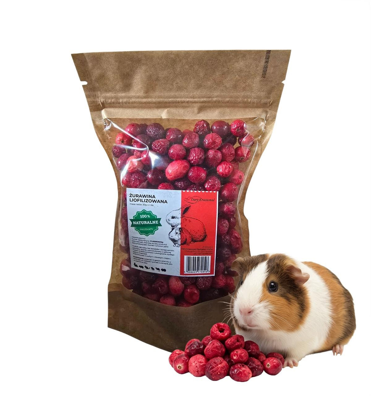 Freeze-dried cranberries for rodent rabbit 30g