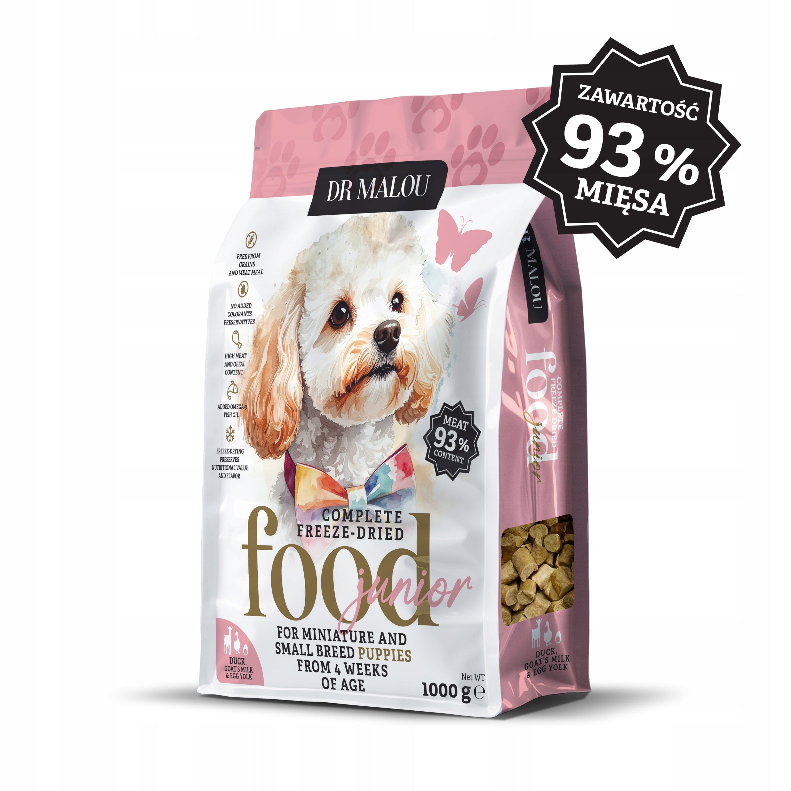 Freeze-dried dry food for puppies - Duck with goat's milk and yolk