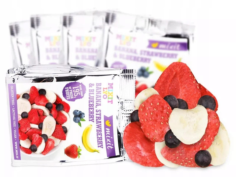 Freeze-dried fruit Banana strawberry berry for pocket MIXIT 23g