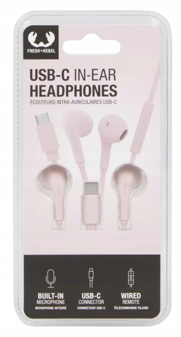 Fresh 'n Rebel USB In-Ear Headphones - C LIGHT POWDER PINK
