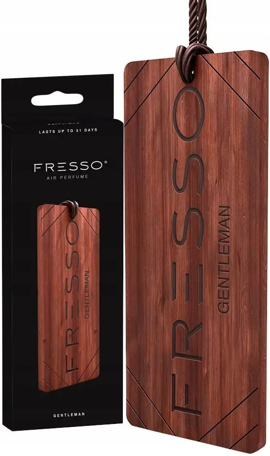 Freshener Fresso Gentleman Scent Wooden Pendant for Car Packaging status original