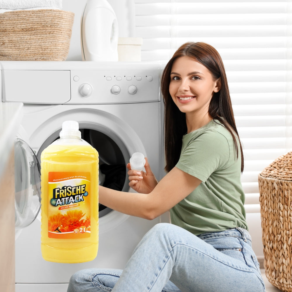Frische Attack Golden Blossom 2L Concentrated Fabric Rinse Liquid x2 Packaging status original