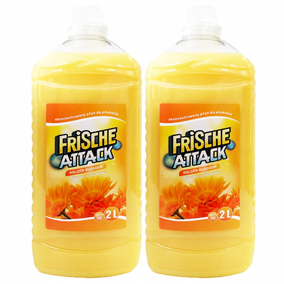 Frische Attack Golden Blossom 2L Concentrated Fabric Rinse Liquid x2