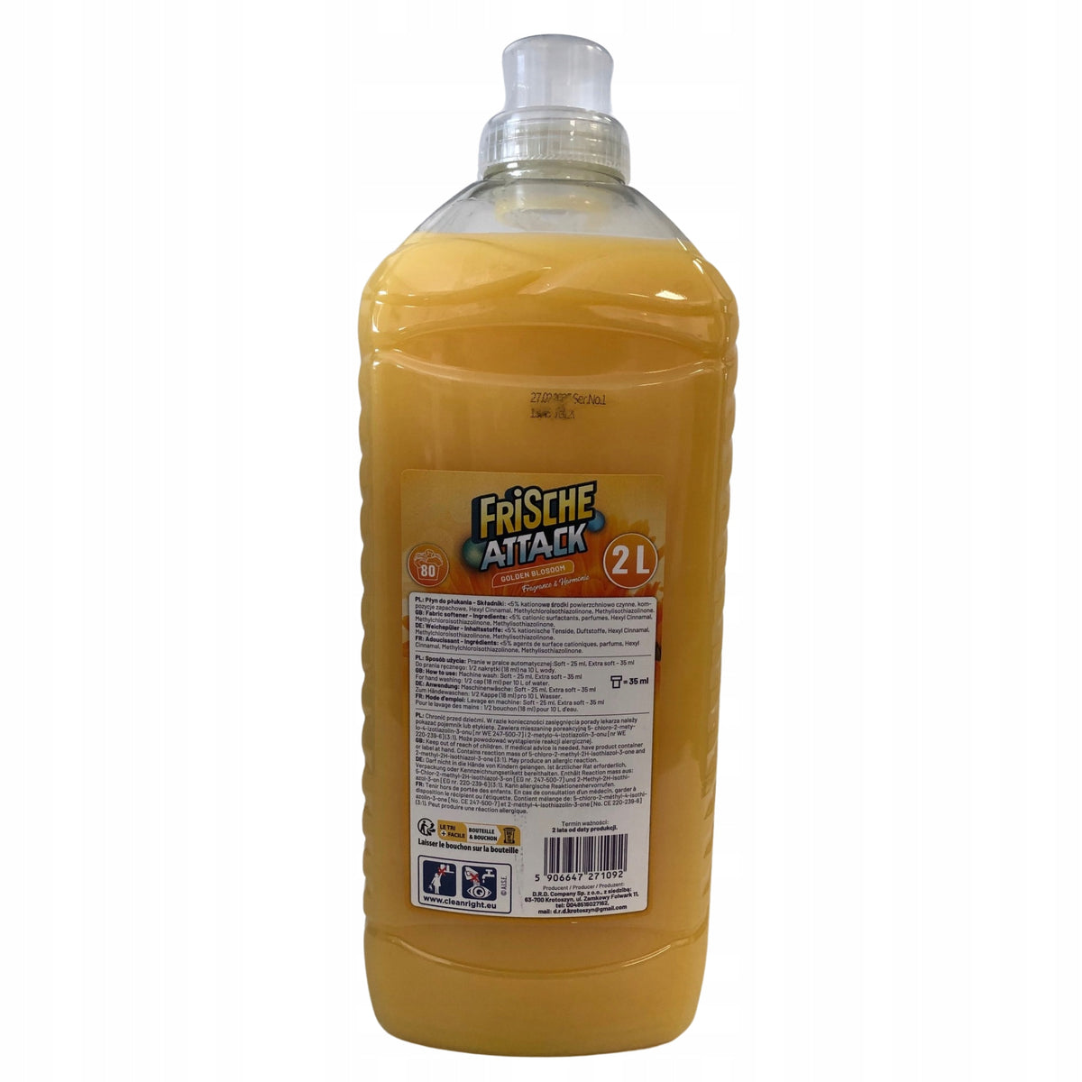 Frische Attack Golden Blossom Concentrated Fabric Rinse Liquid 2L Brand Frische