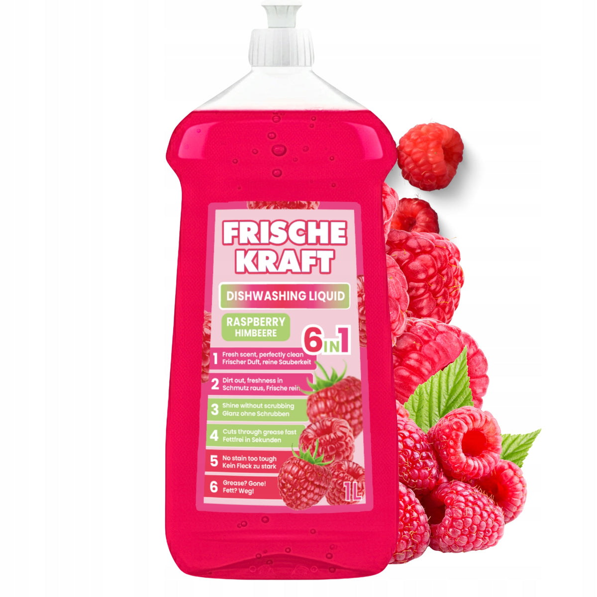 Frische Kraft 6in1 Raspberry Dishwashing Liquid 1l