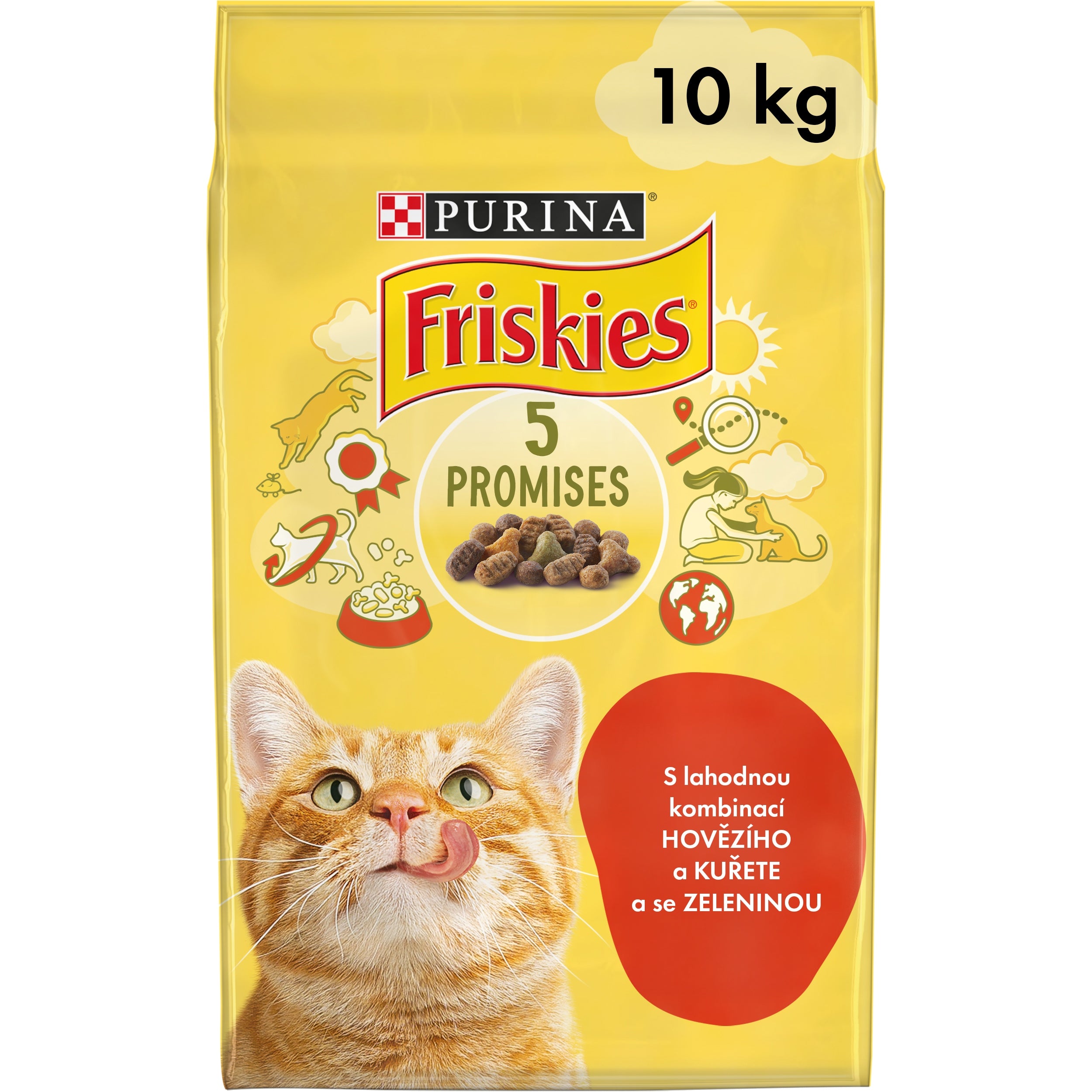 Friskies cat food beef, chicken, vegetables 10 kg