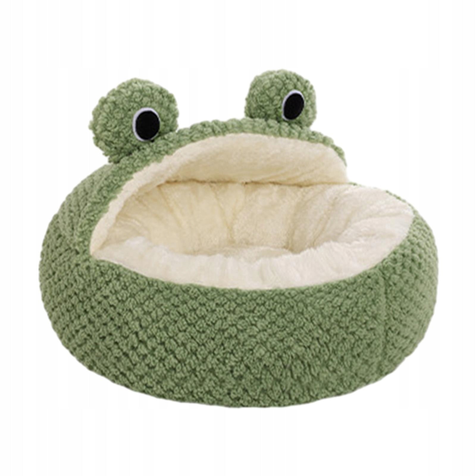 Frog-shaped cat dog bed semi-closed soft cat, dog 52cm Product width 52 cm