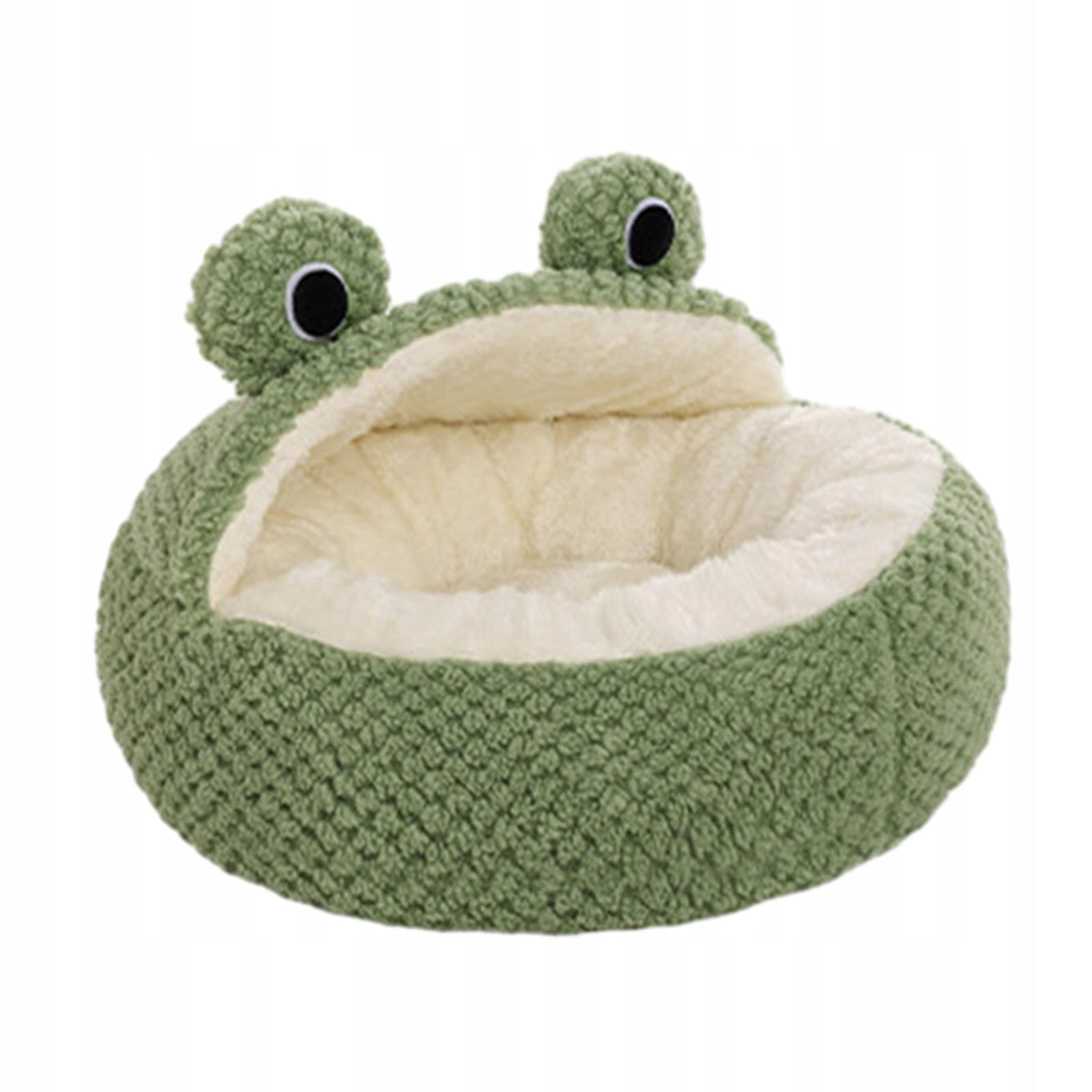 Frog-shaped cat dog bed semi-closed soft cat, dog 52cm Trade name legowisko żaba