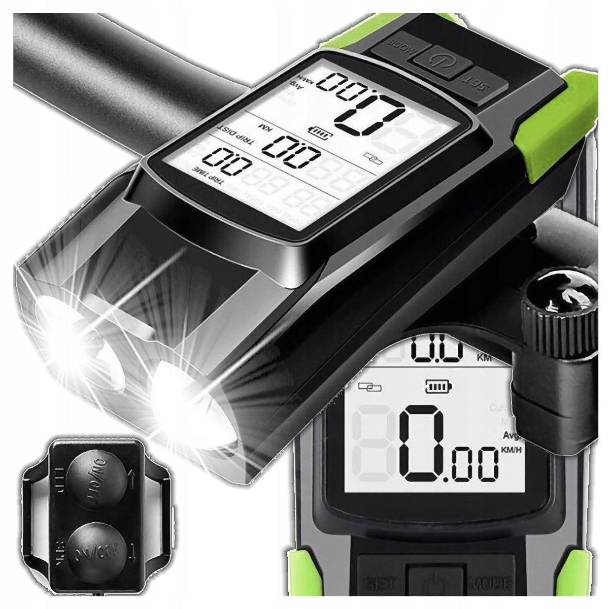 Front Bike Light 1000lm Battery 4000mAh Counter Horn Pilot