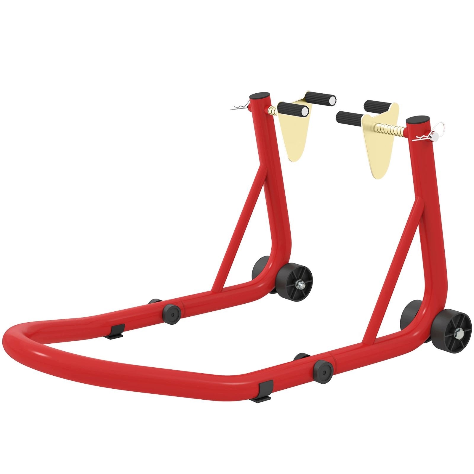 Front/Rear Motorcycle Rack Set, Up to 544 kg, Steel, Red