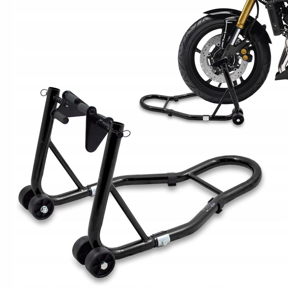 Front Wheel Motorcycle Stand Black Steel 250kg CERTIFIED