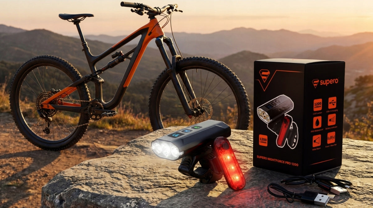 Front bicycle light rear strong 1200lm powerbank USB-C light flashlight Packaging status original