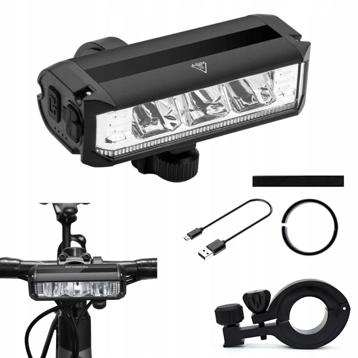 Front bike light, 4 modes, USB-C, scooter, bike, etc. Color black