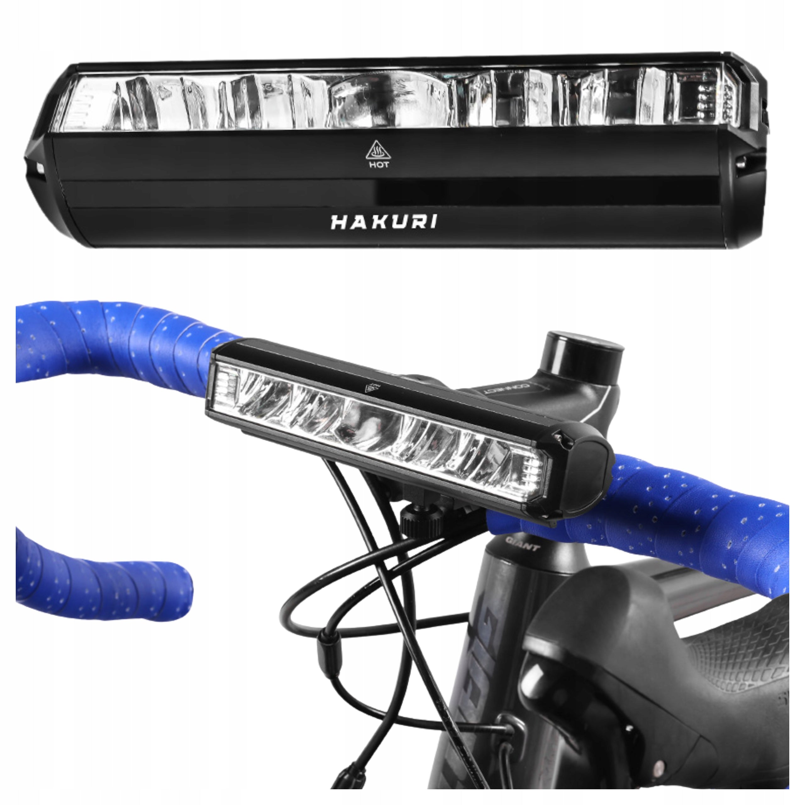 Front bike light POWERFUL PRO 3250 lumens 4 modes HAKURI lighting Packaging status original