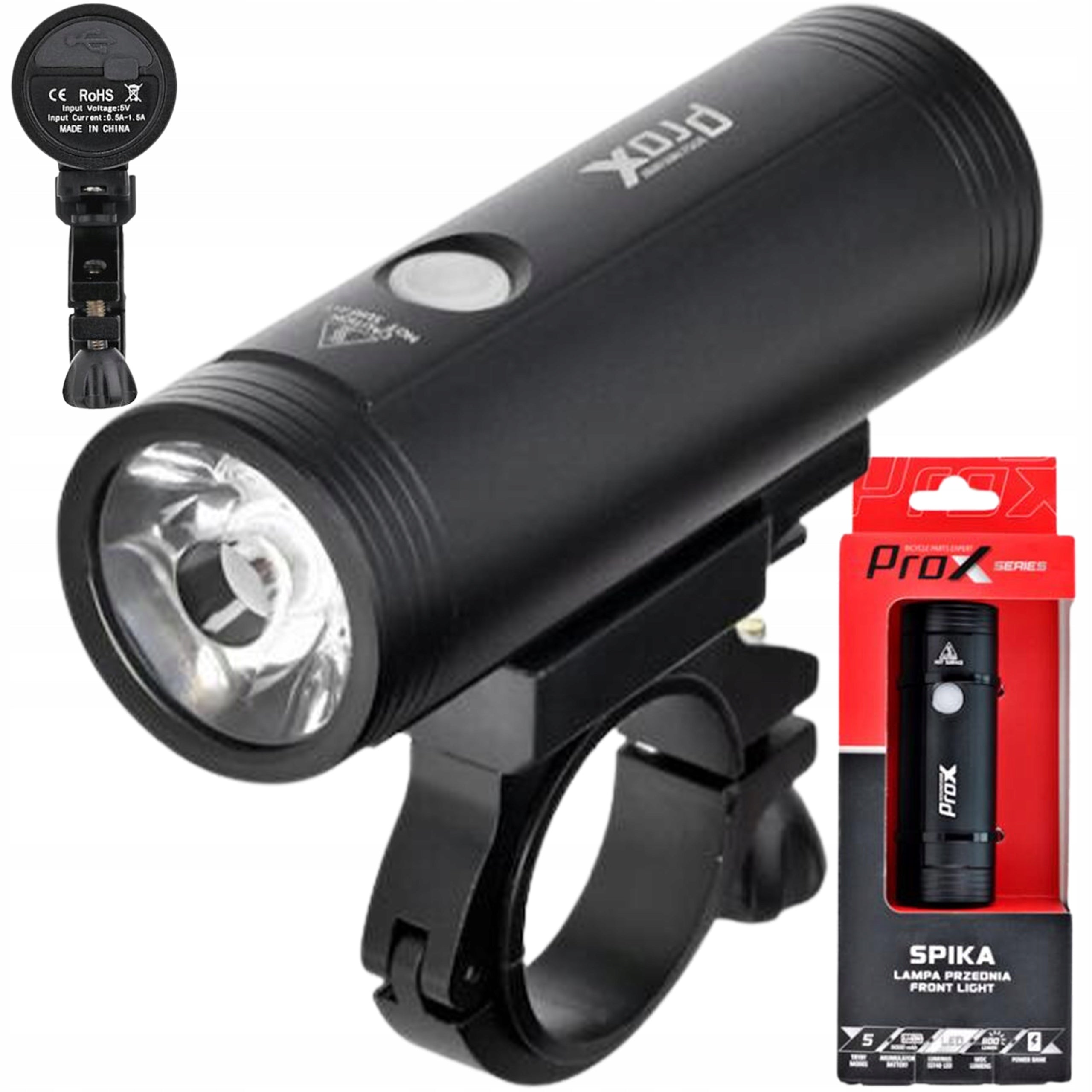 Front bike light PROX SPIKA 1100LM 5000mAh
