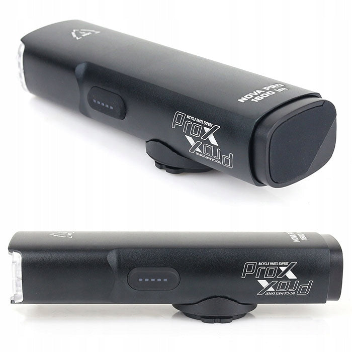 Front lamp PROX NOVA PRO 1600Lm, BLACK, 5000mAh, SAFE, MEMORY MODE, USB-C Packaging status original