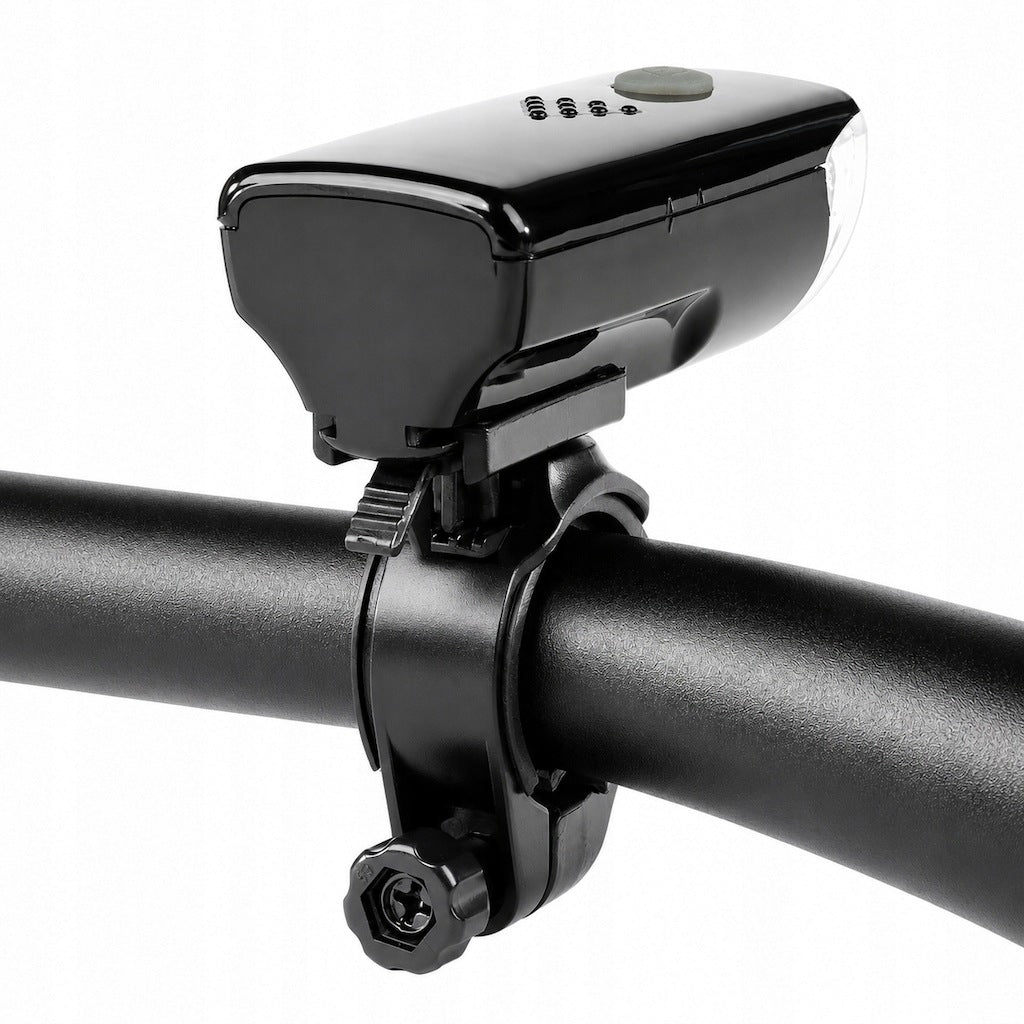 Front lamp XC-104A BLISTER, 3 x LED, handlebar mount, black Packaging status original