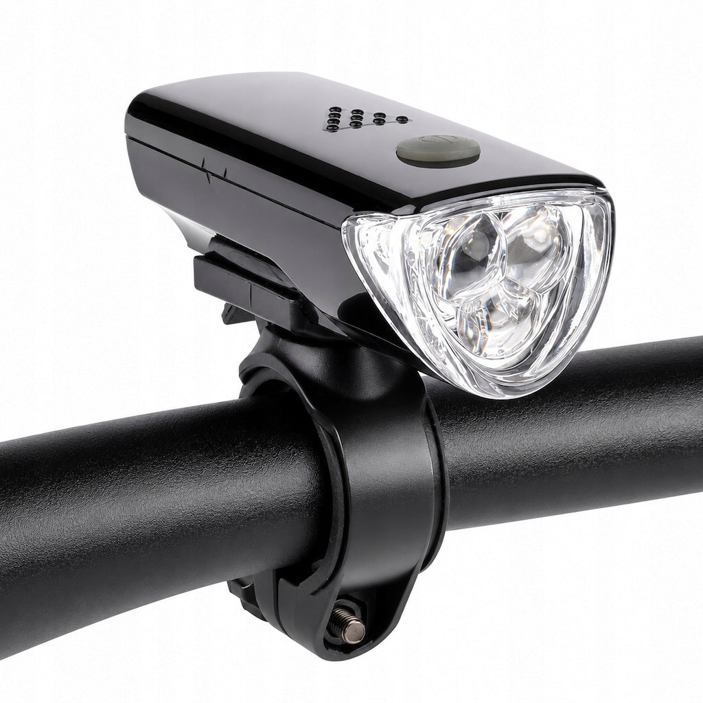 Front lamp XC-104A BLISTER, 3 x LED, handlebar mount, black