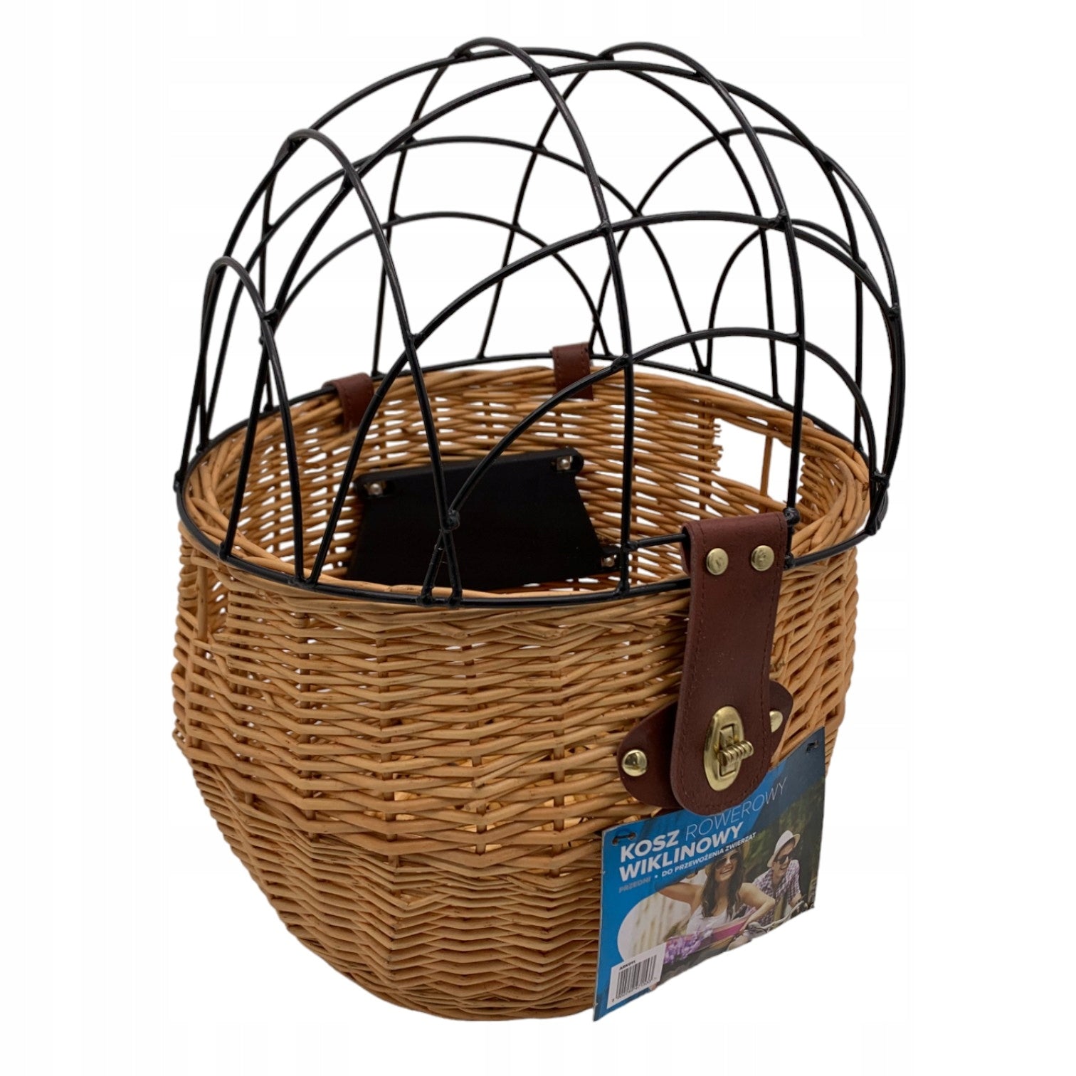 Front wicker bicycle basket for transporting animals Torq ARK011 Size S