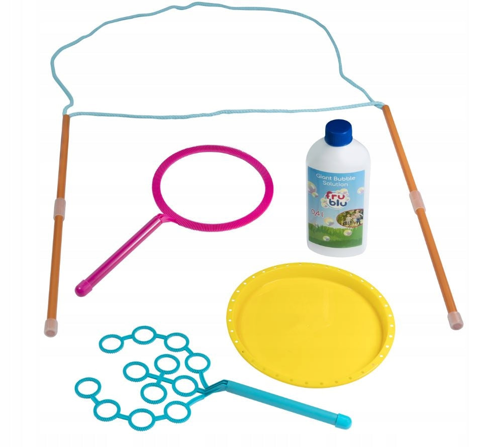 Fru Blu Deluxe Set + Liquid 0,4l Soap Bubble Set for Kids for Bubbles Brand Fru blu