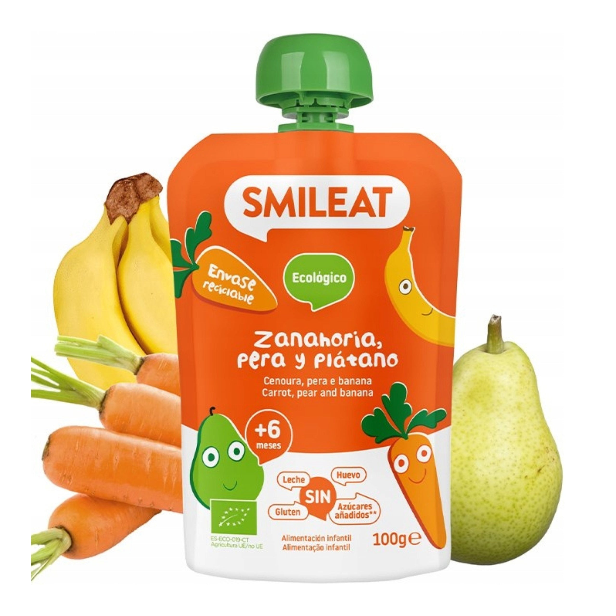 Fruit Mousse BIO Pear Banana Carrot 100g SMILEAT for Children 6m+