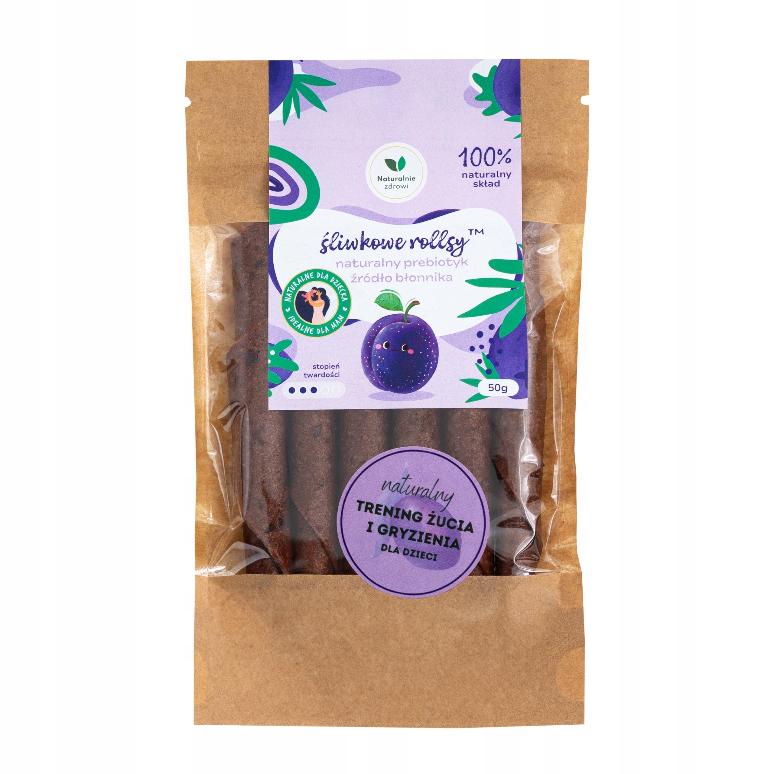 Fruit Snack Plum Rolls Fiber Naturalnie Zdrowi 50 g EAN (GTIN) 5904024000082