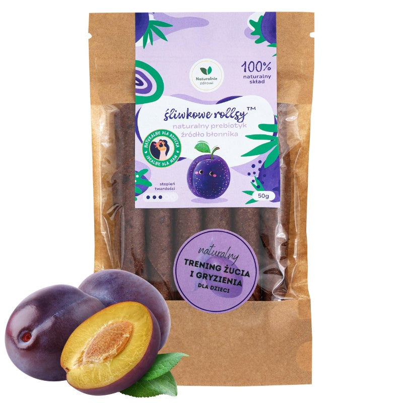 Fruit Snack Plum Rolls Fiber Naturalnie Zdrowi 50 g