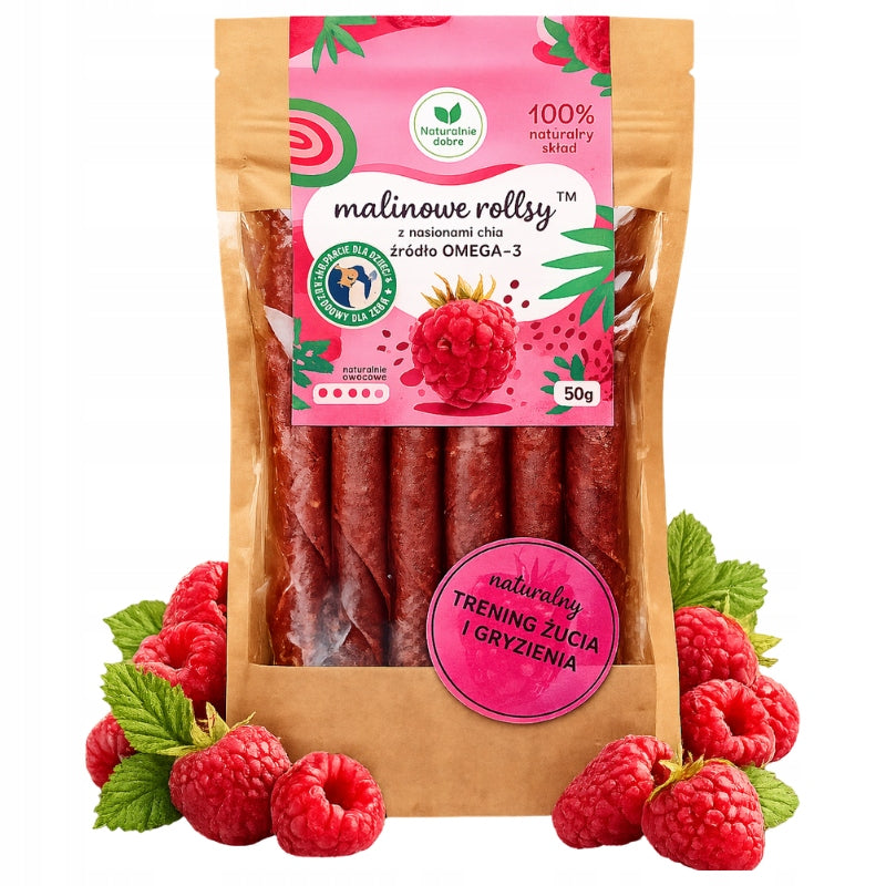 Fruit Snacks Rolls Without Sugar Raspberry with Chia Naturalnie Zdrowi 50g