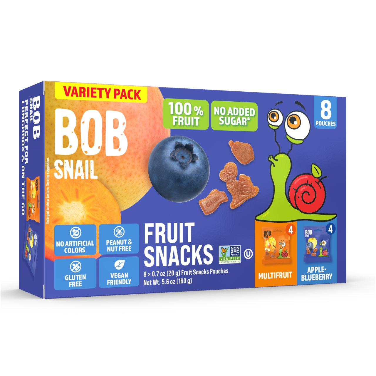 Fruit gummies BOB SNAIL Blueberry Multifruit 160g 8pcs sugar free gluten free Medical device no