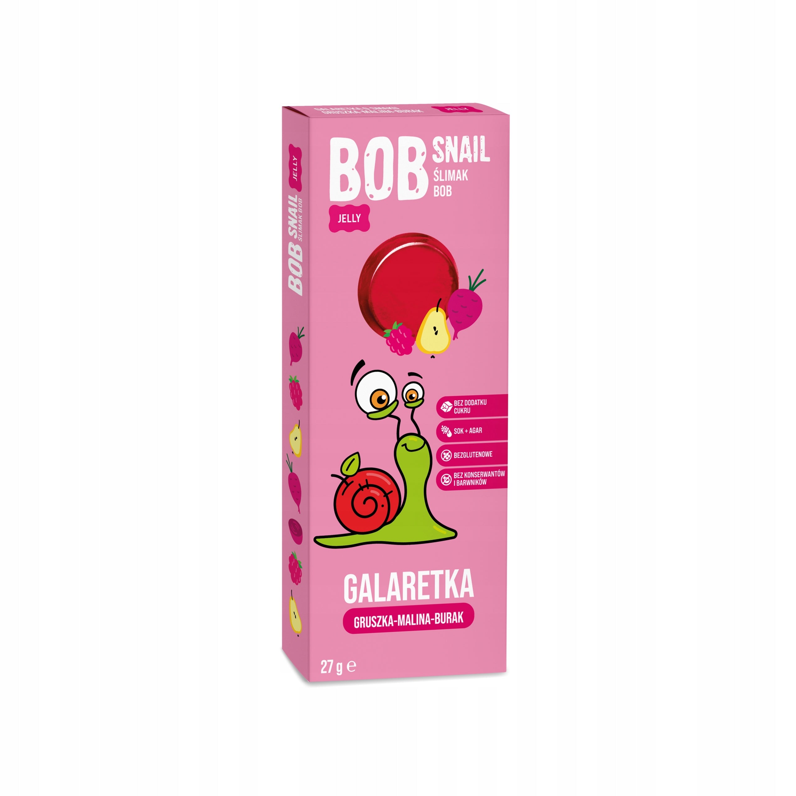 Fruit jelly pear-raspberries-beet without added sugars 27g BOB SNAIL