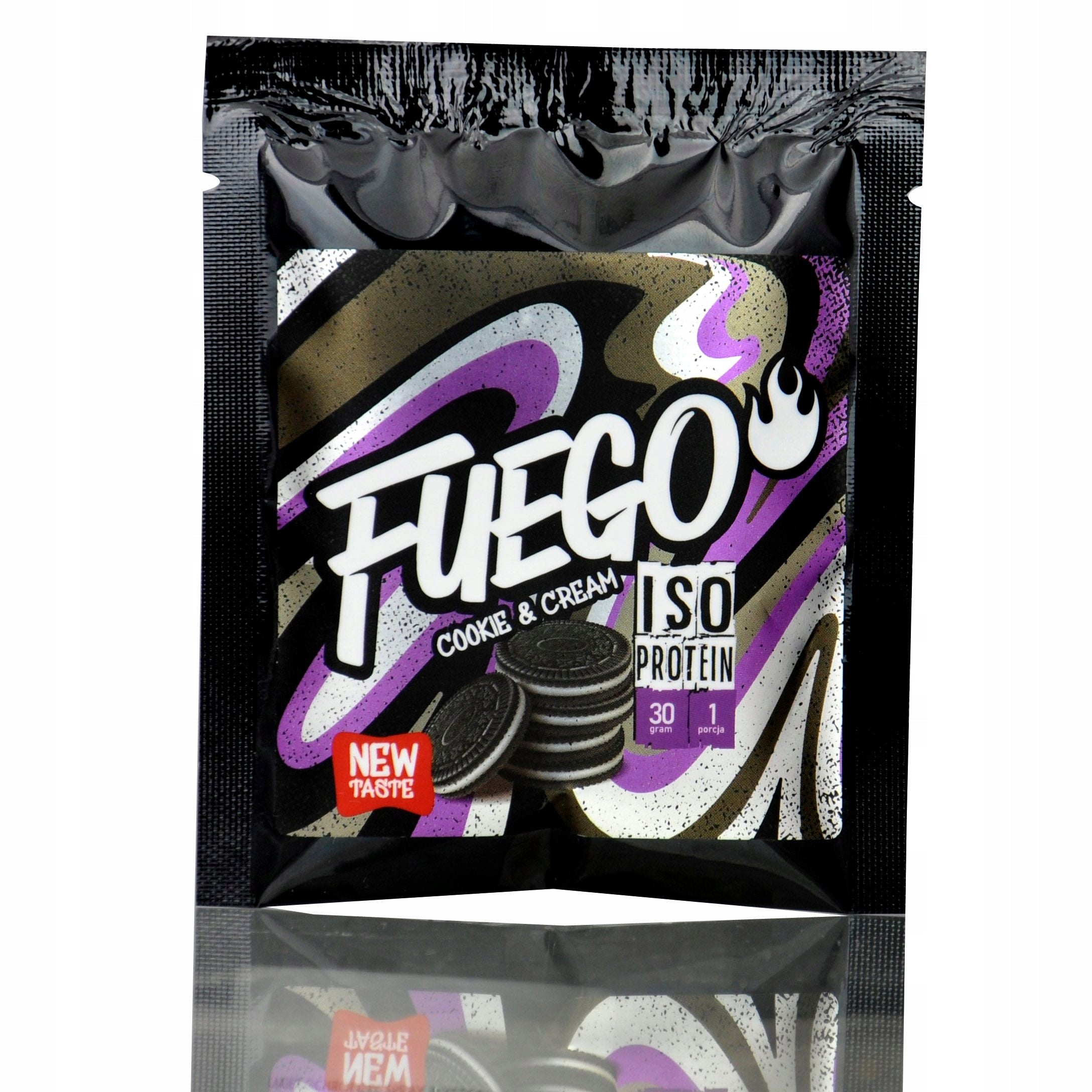Fuego Iso Protein Cookie & Cream 30g - whey protein isolate with flavor