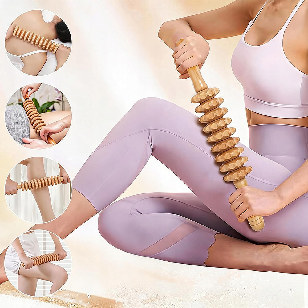 Full Body Massage Set Wooden 6 Pcs Rolled Muscle Tools Packaging status original