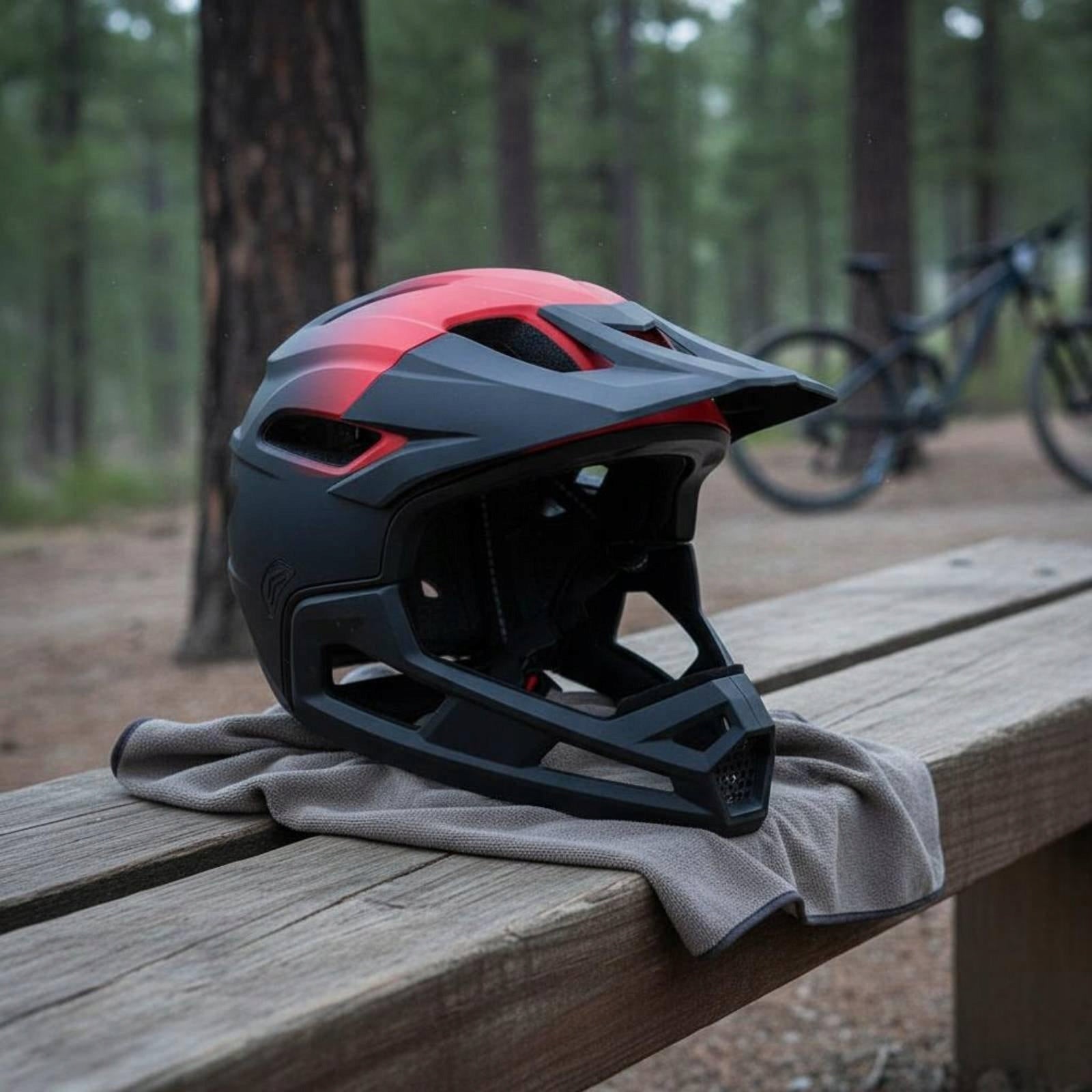 Full Cover Mountain Bike Helmet Rough Terrain Riding Black Titanium Packaging status original