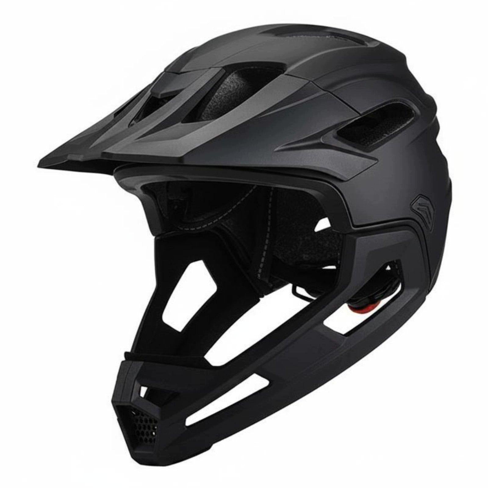Full Cover Mountain Bike Helmet Rough Terrain Riding Detachable Chin Black