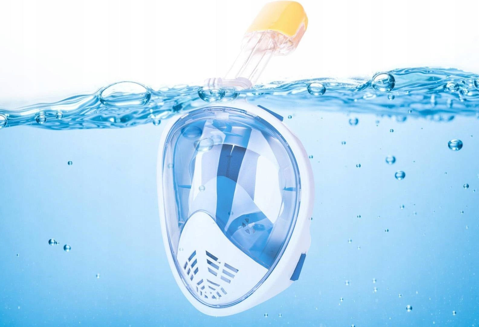 Full Face Diving Mask L/XL Blue Folding with Tube Color blue