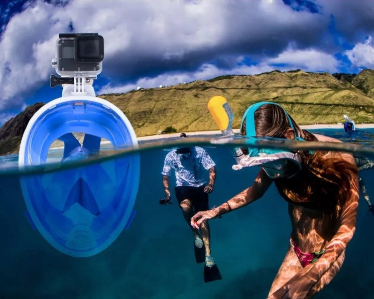 Full Face Diving Mask L/XL Blue Folding with Tube Kind full face with tube
