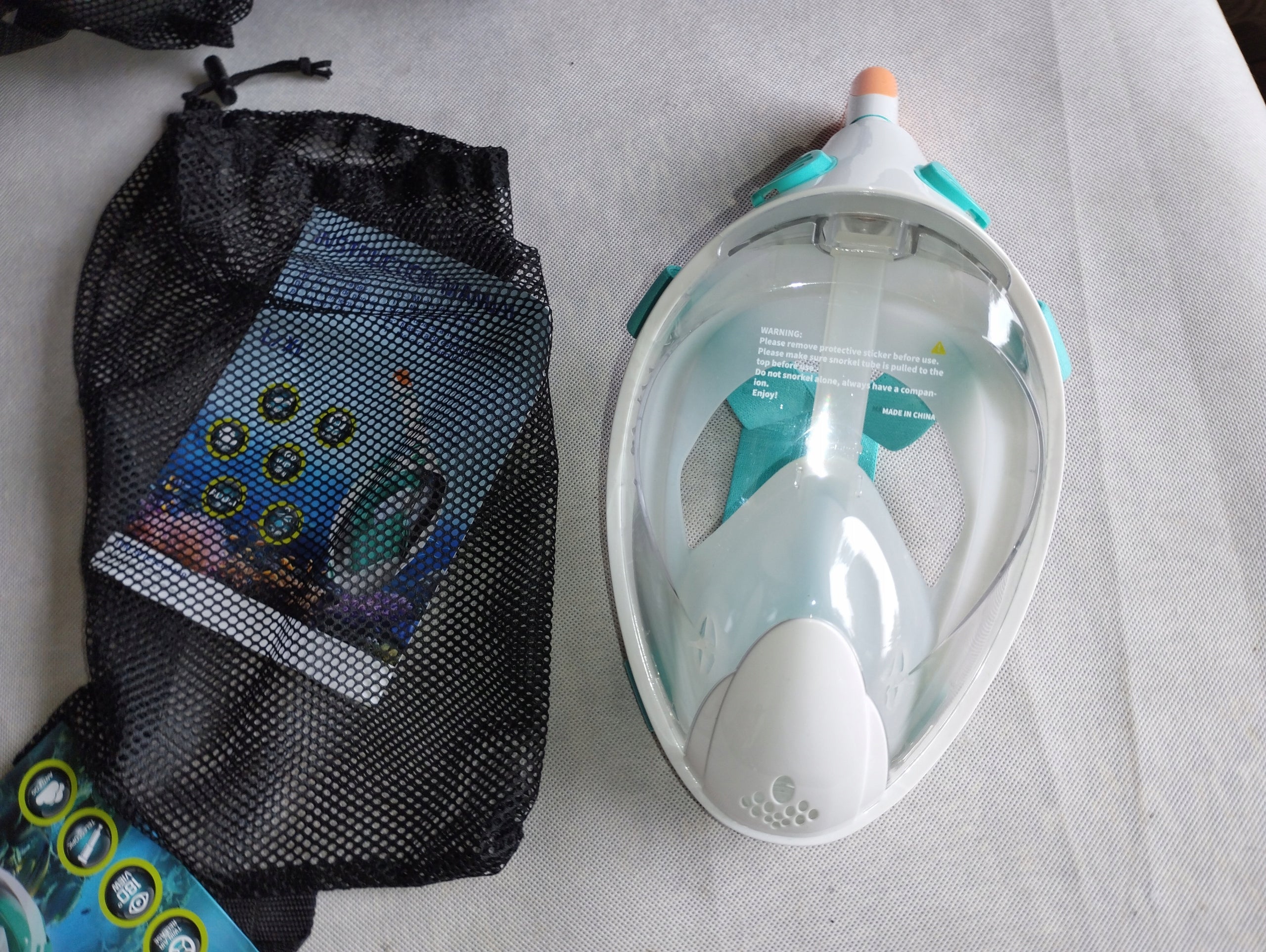 Full Face Diving Mask Snorkeling Swimming with Tube L-XL Brand no brand