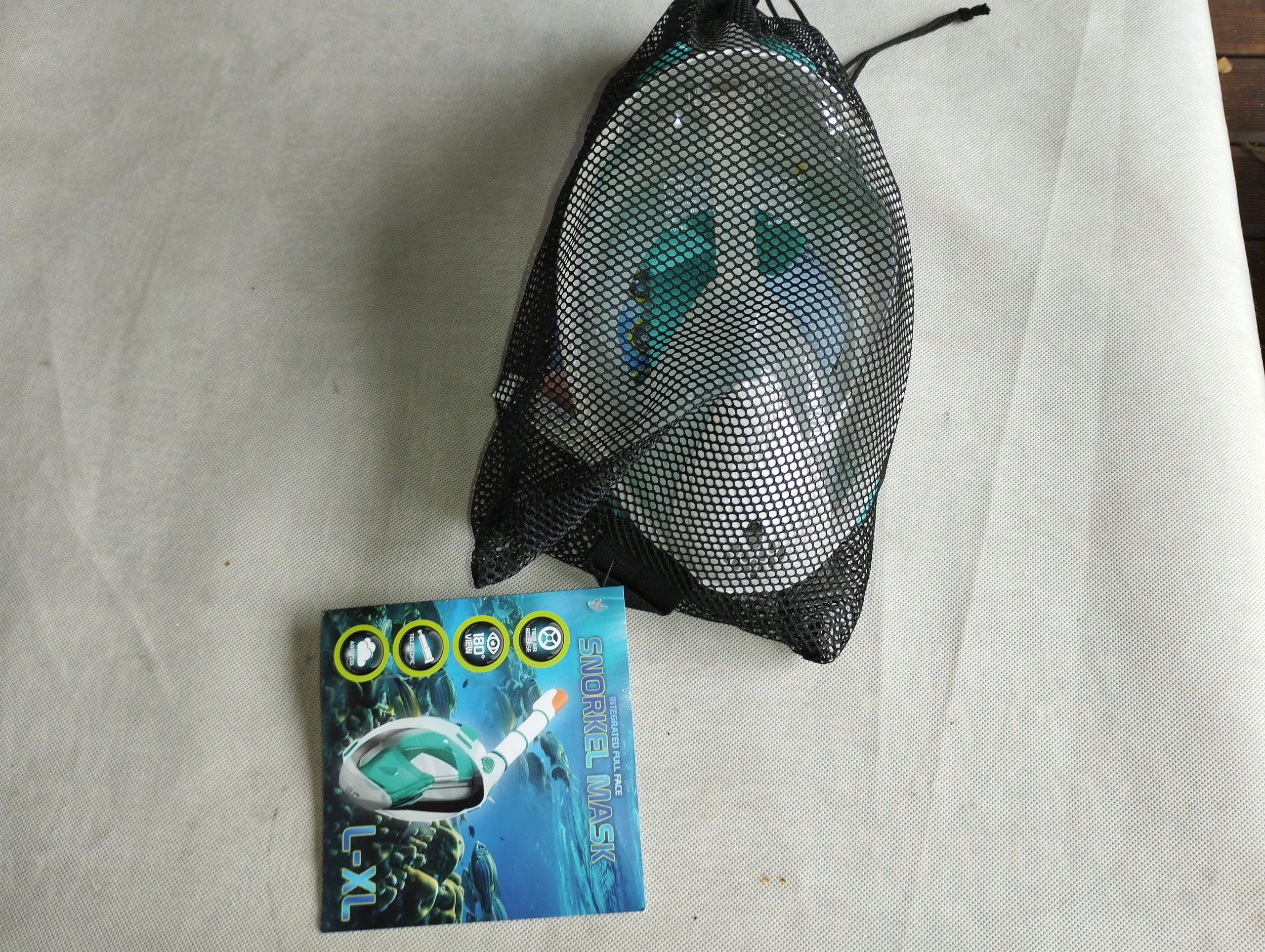 Full Face Diving Mask Snorkeling Swimming with Tube L-XL Manufacturer code 03438