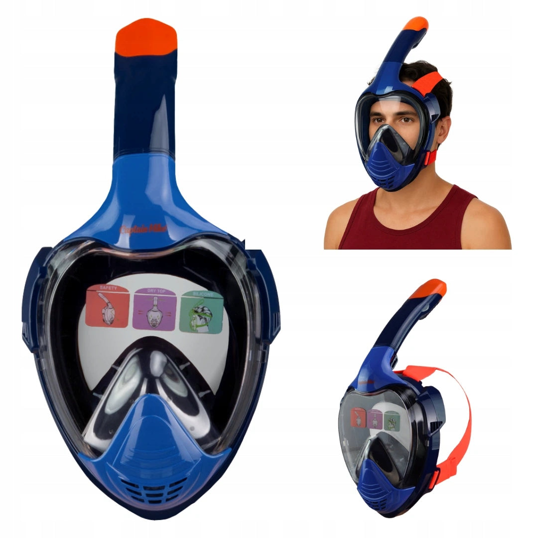 Full Face Diving Mask with Captain Mike L/XL TUBE