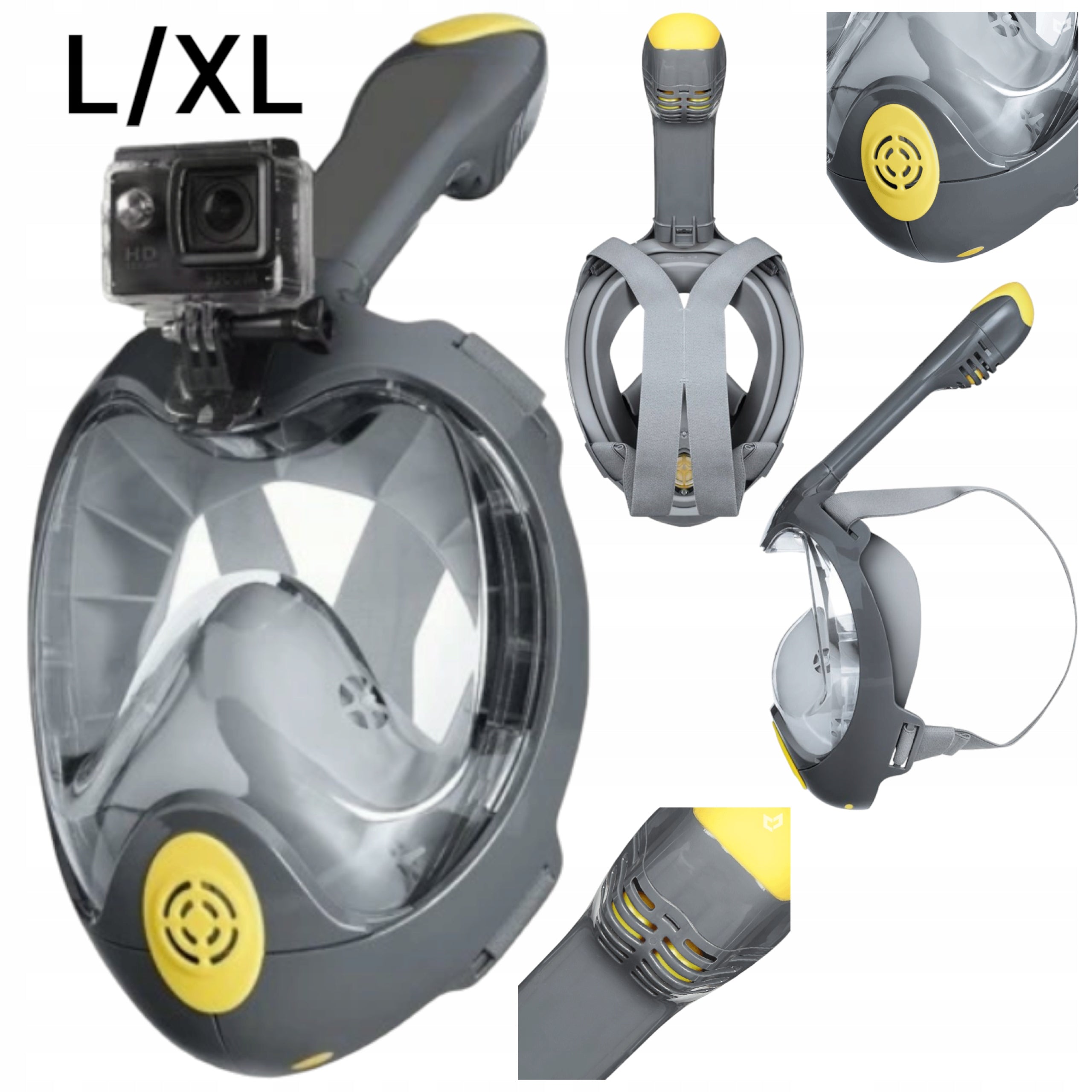 Full Face Diving Mask with Full Face Tube for Snorkeling L/XL EAN (GTIN) 5907264161131