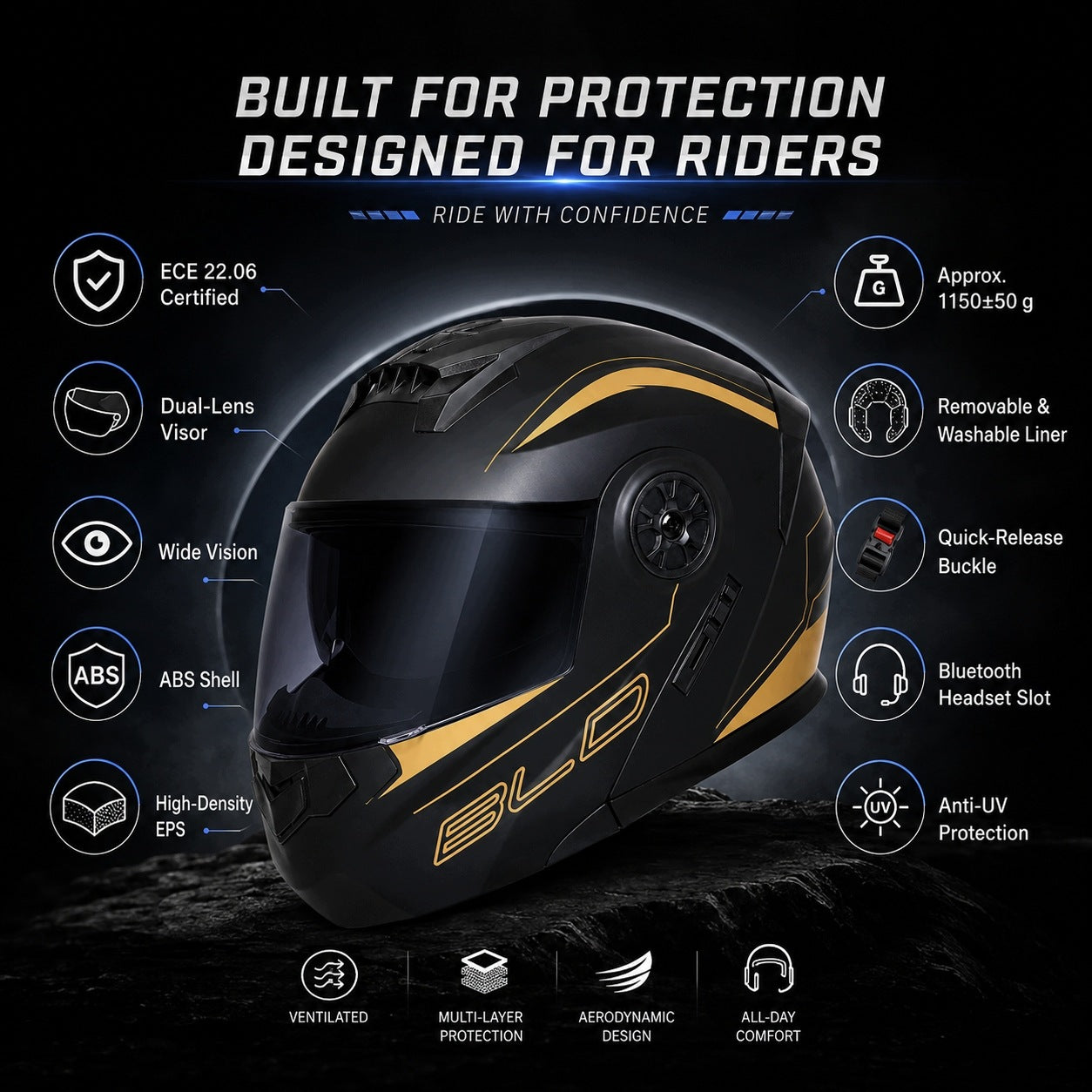 Full Face Motorcycle Helmet DOT integral Helmet ABS EPS Ventilated Packaging status original