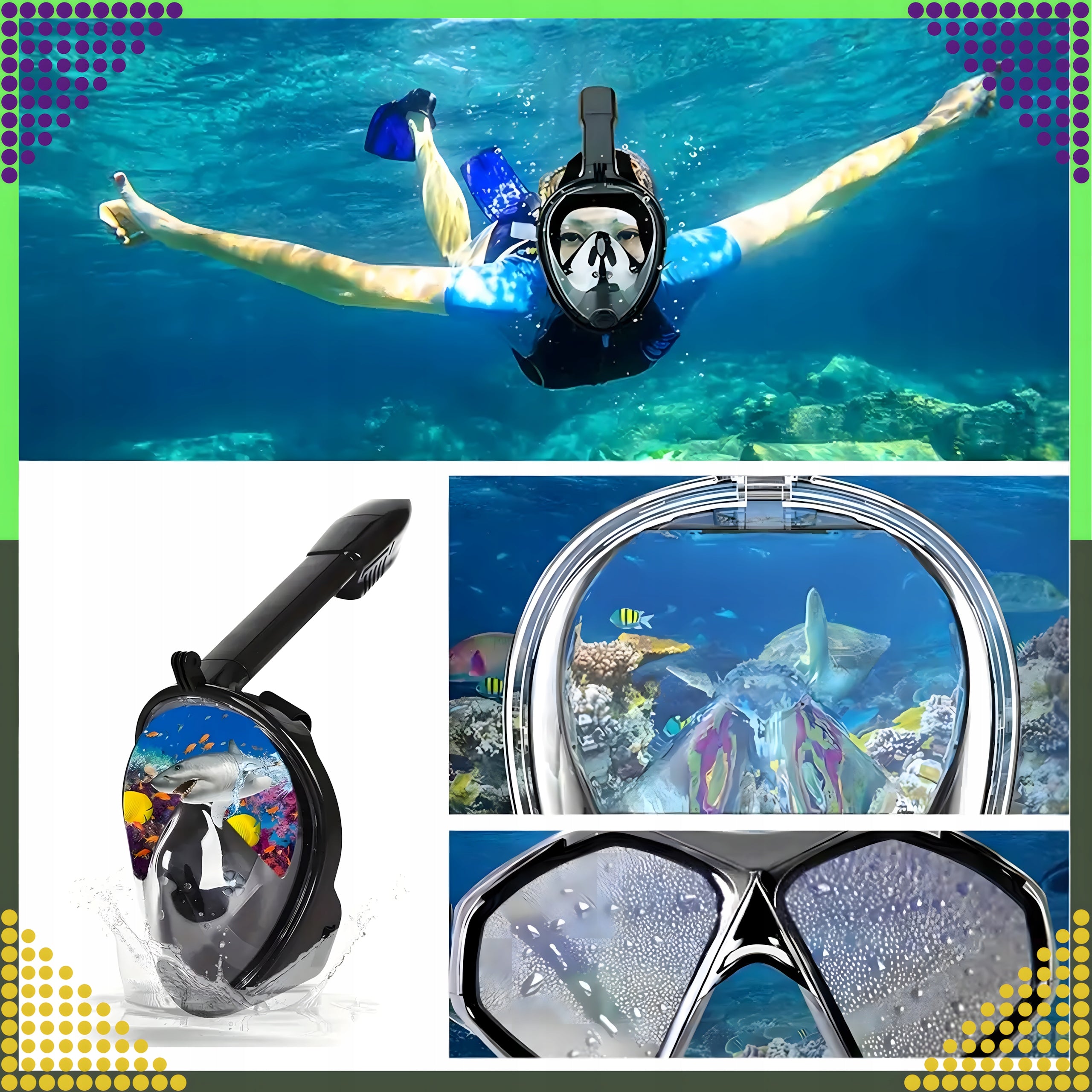 Full Face Water Diving Mask for Swimming Pool S/M for Kids Manufacturer code RC-K-1759
