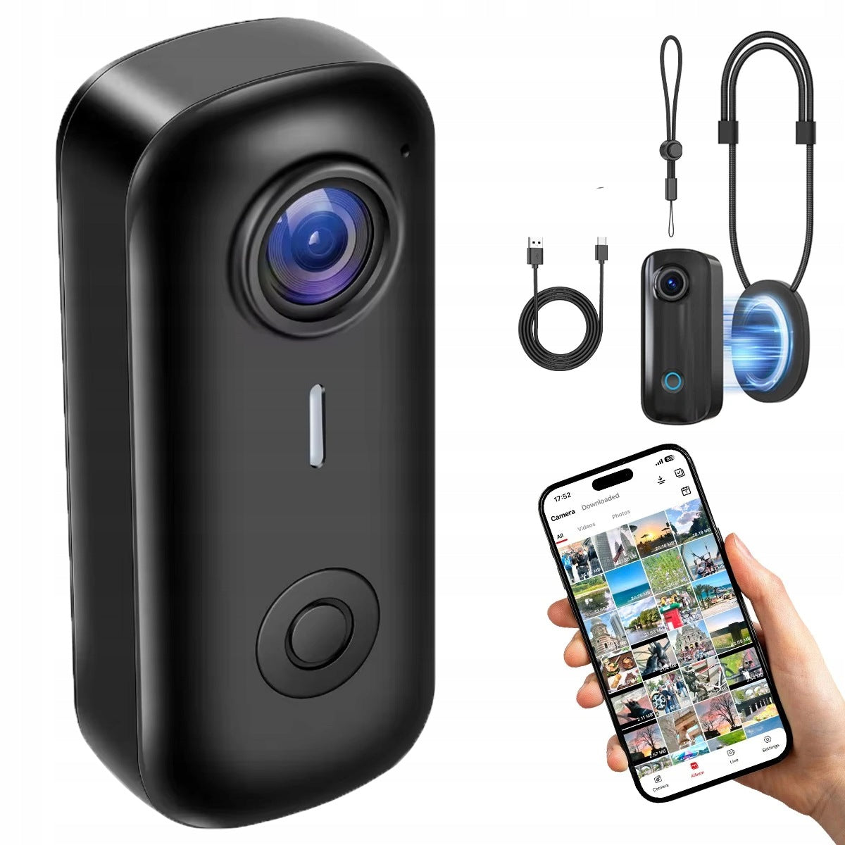 Full HD 1080P Miniature Thumb Camera with Wi-Fi Magnetic Mount