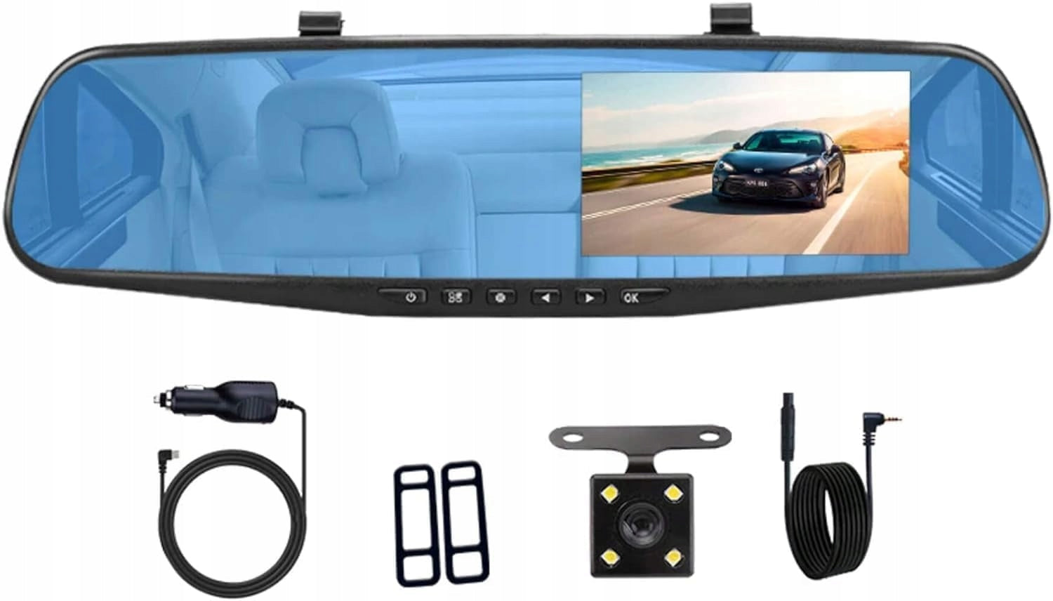 Full HD Car Dash Cam with Rear Night Vision Backup Camera