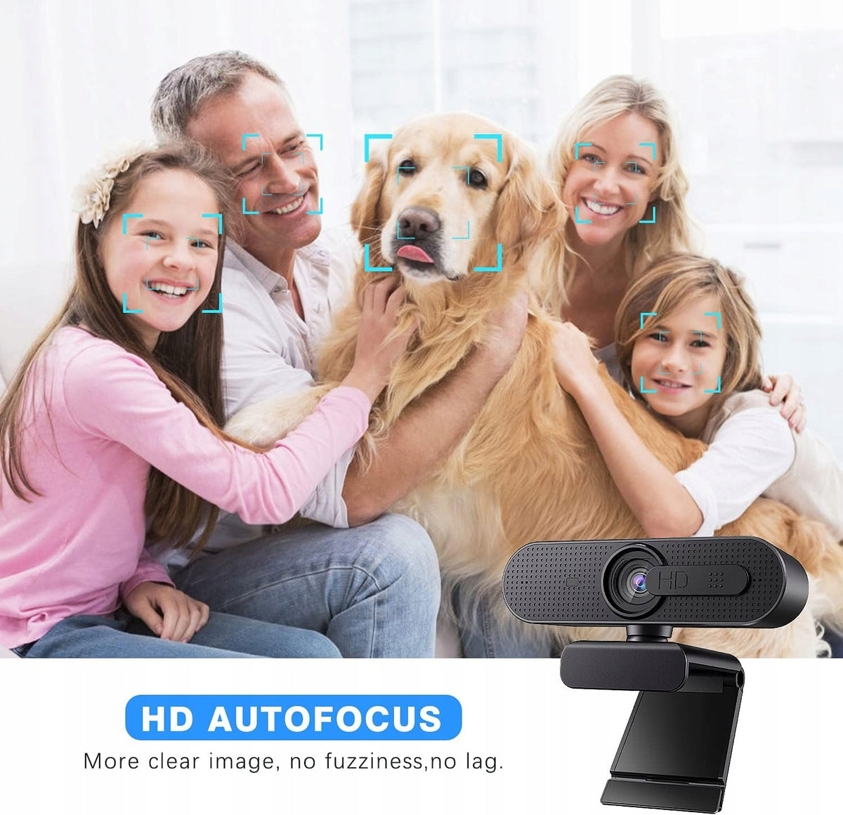 Full HD Webcam, USB A, with Microphone for Full HD 1080p Computer Model HD