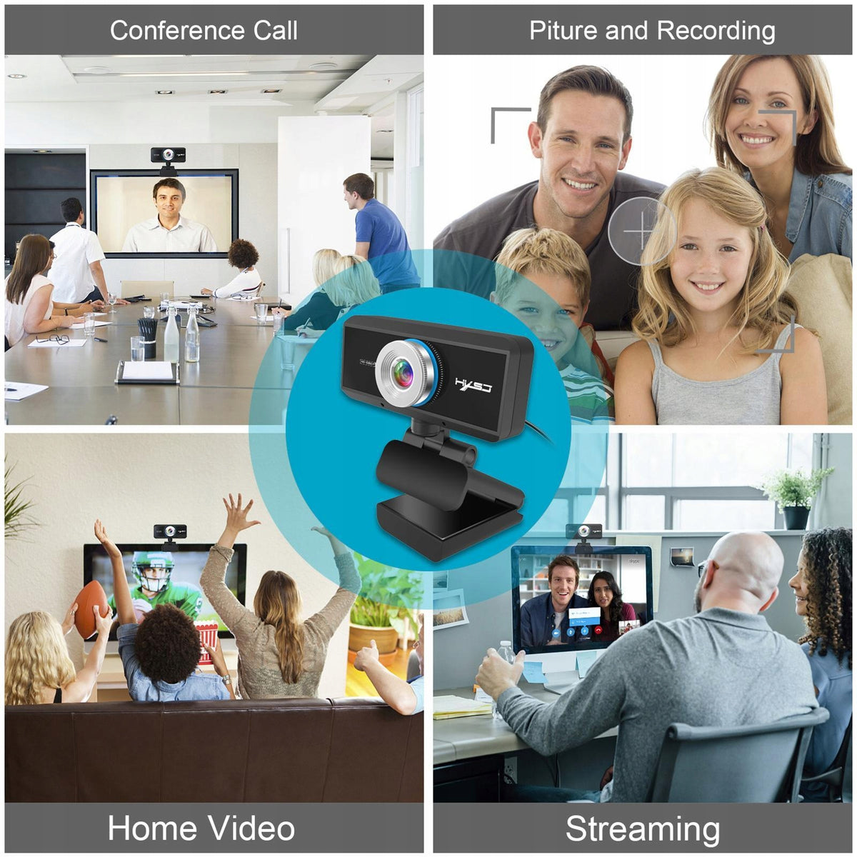 Full USB Webcam Web Camera with Microphone for PC 1080P Manual Focus Manufacturer code 02777024410