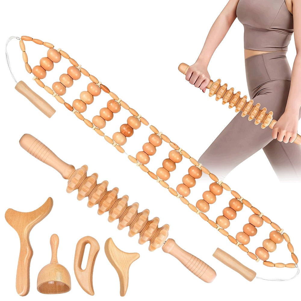 Full body massage set maderotherapy wooden 6in1 cellulite lymph