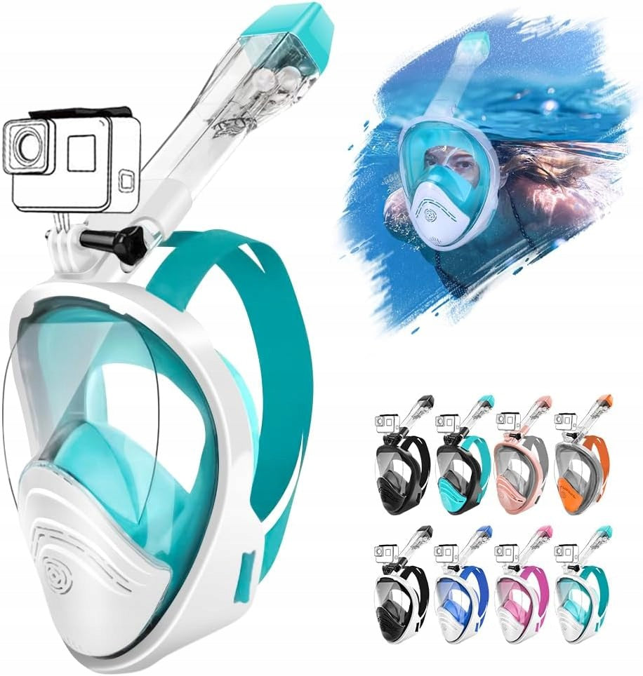 Full face diving mask HINATAA white turquoise size L\XL